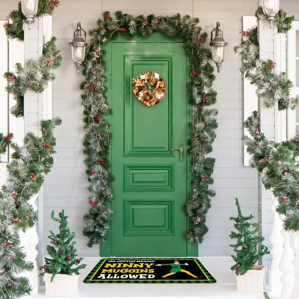 NEW Buddy The Elf Movie Quote No Cotton Headed Ninny Muggins Allowed Door Mat